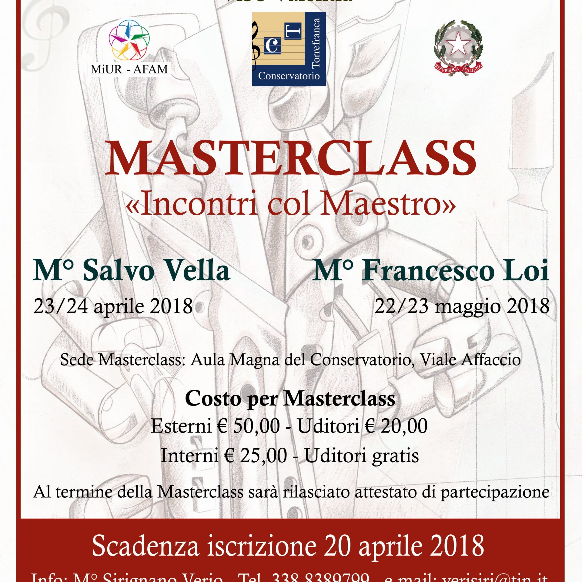 Locandina Masterclass "Incontri col Maestro"